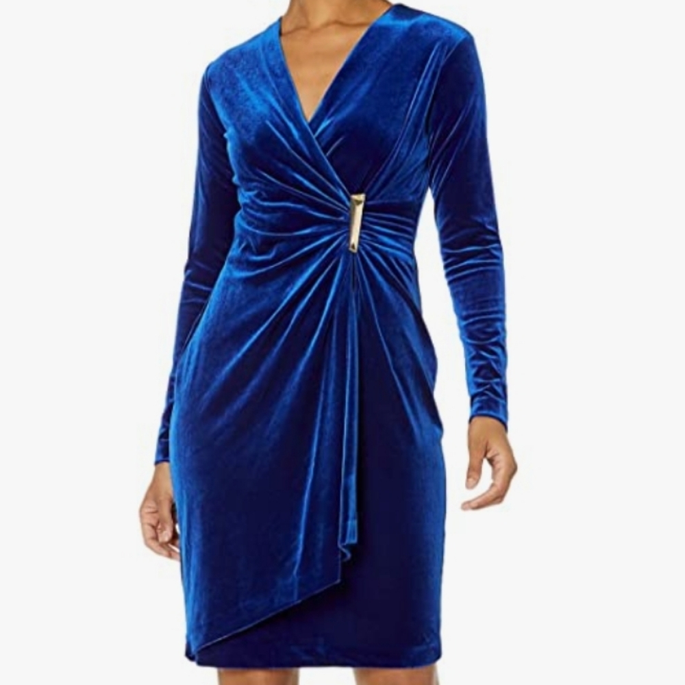 Calvin Klein Blue Velvet Dress
